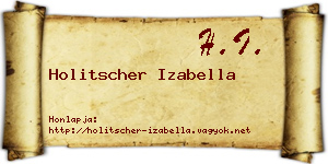 Holitscher Izabella névjegykártya